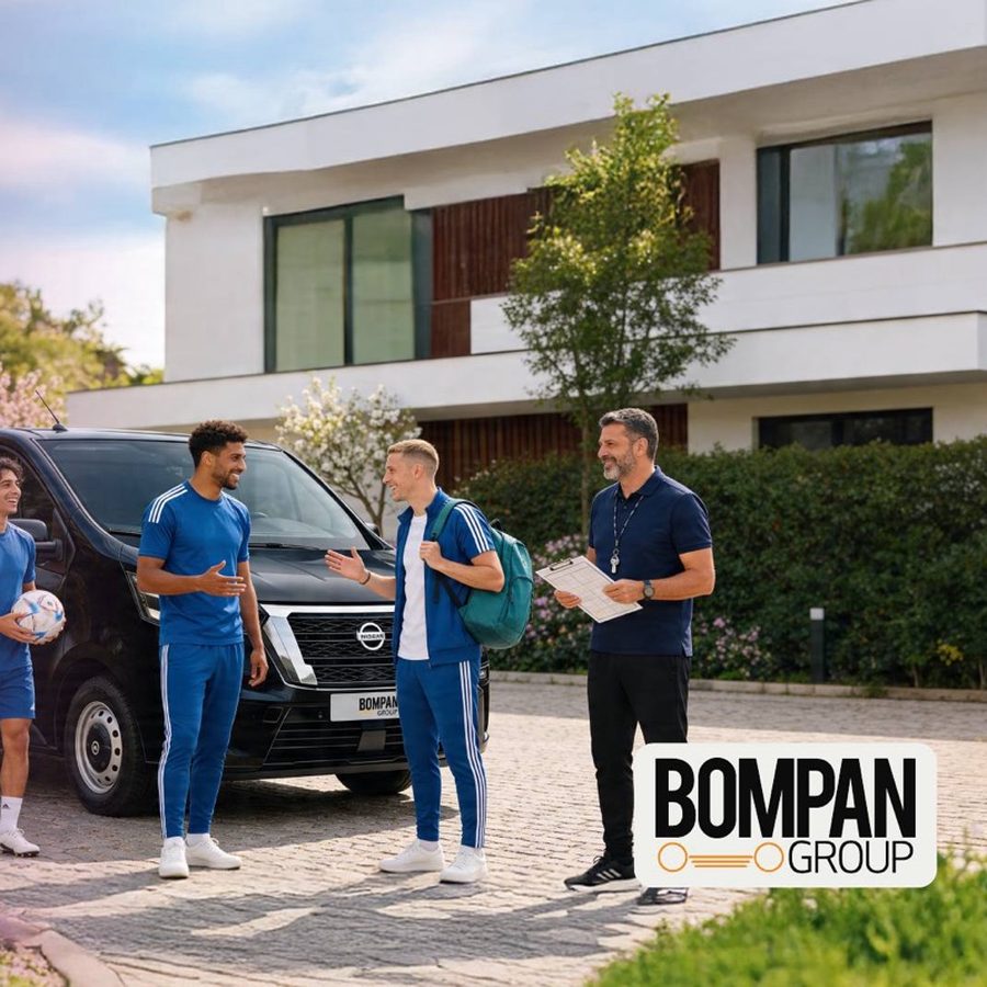 Squadra di calcio sale sul pulmino